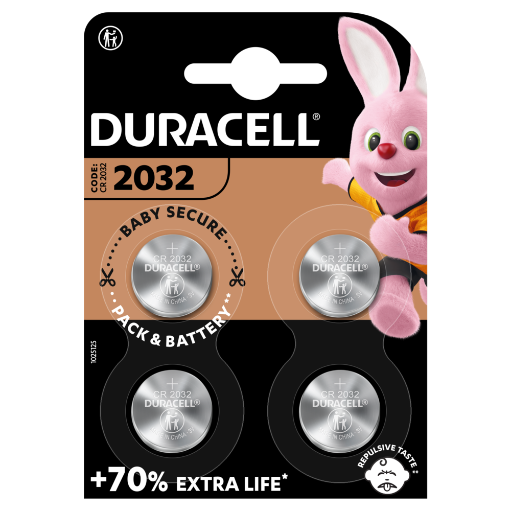 4 x DURACELL DL/CR 2032 3V Lithium Coin Cell Battery Batteries LONGEST  EXPIRY